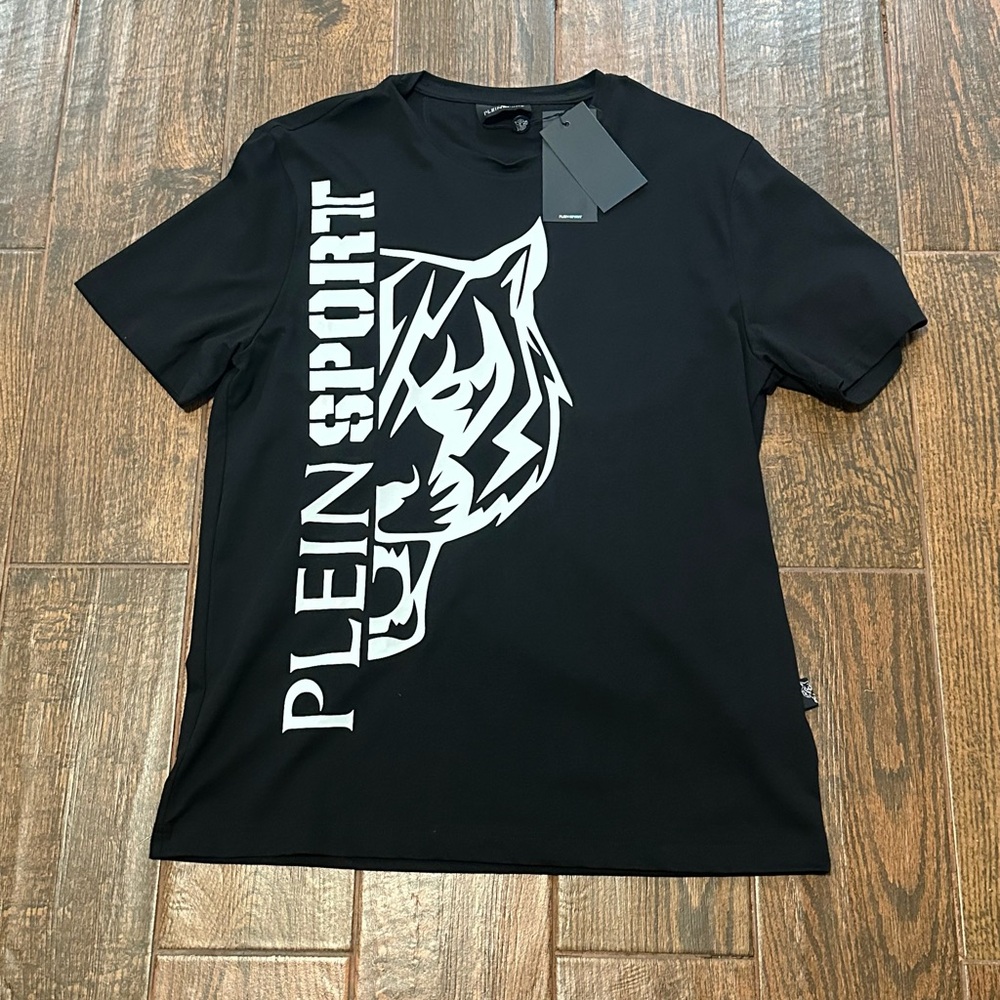 Plein Sport Black Graphic Mens T-Shirt